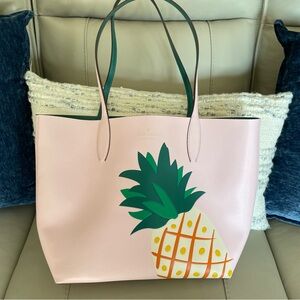 Kate Spade Light Pink Tote with Pineapple Design